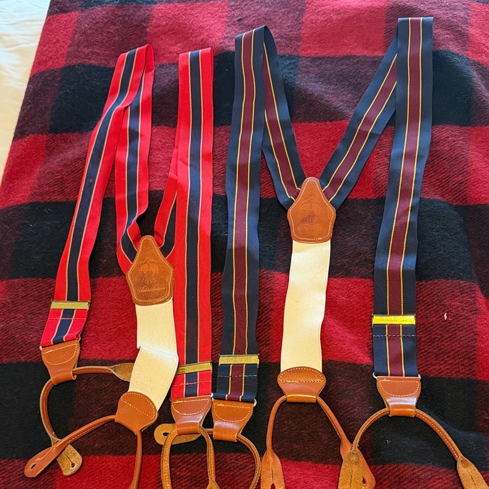 Brooks Brothers Red and Navy Suspenders